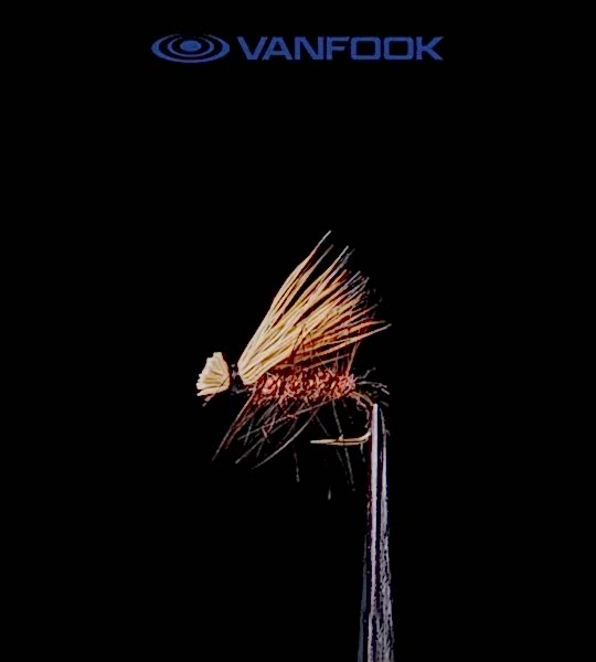 VANFOOK EC-1802 ELK HAIR CADDIS FLY 3P #18