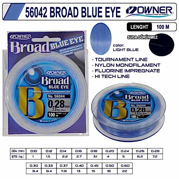 Owner 56042 Broad Blue Eye 100m Light Blue