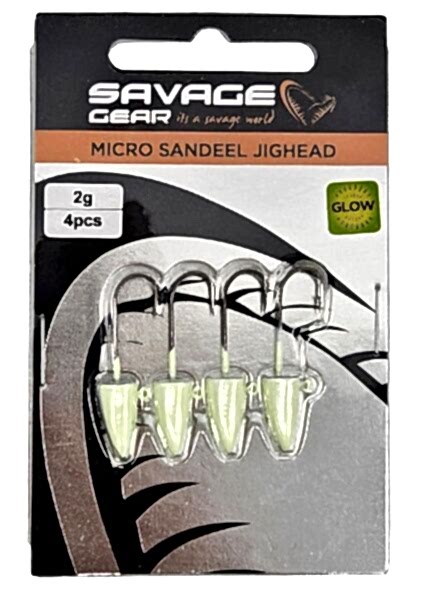 Savage Gear LRF Micro Sandeel Jighead Glow 4 Adet #8