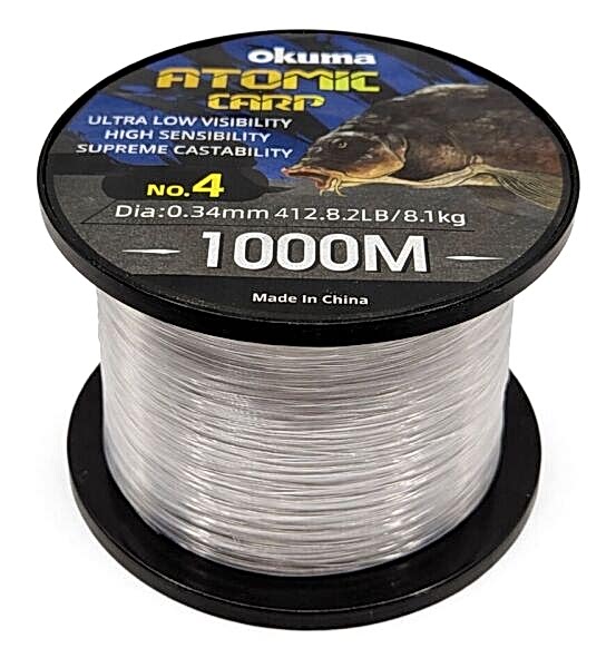 Okuma Atomic Carp Nylon Clear Color 1000m Misina