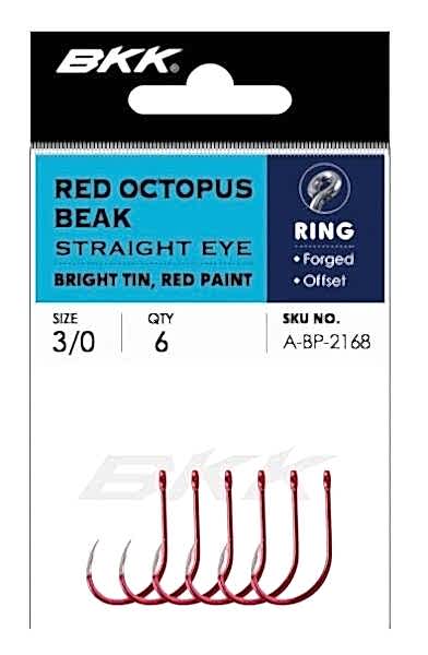 BKK Red Octopus Beak Straight Eye Olta İğnesi