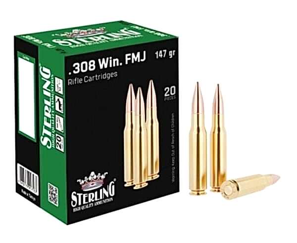 308WIN TURAÇ-STERLING FMJ 147GRN TÜFEK TABANCA FİŞEĞİ
