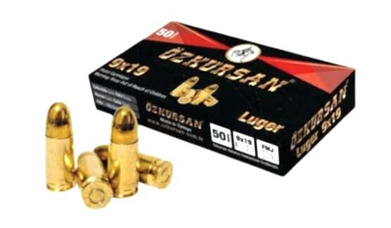 9X19MM LUGER ÖZKURSAN TABANCA FİŞEĞİ FMJ 124GRN