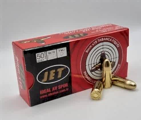 9X19MM PARABELLUM JET FMJ 124GRN TABANCA FİŞEĞİ