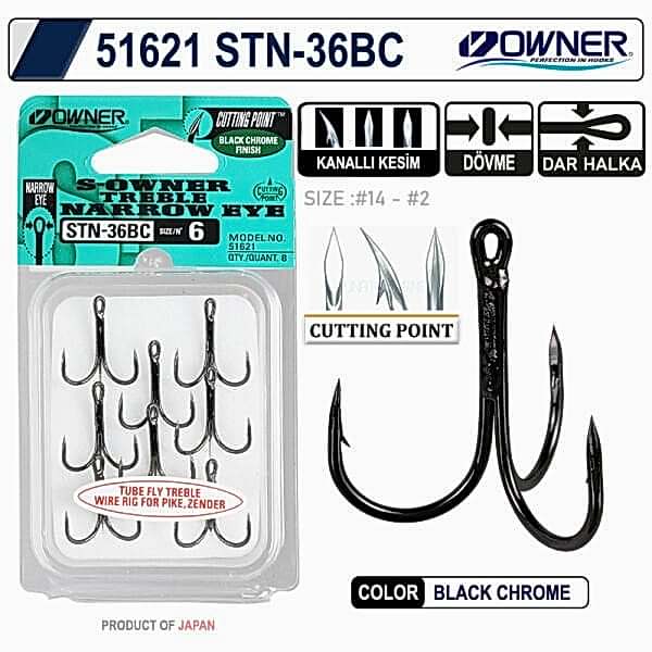 Owner 51621 Stn -36 Black Chrome  Üçlü İğne