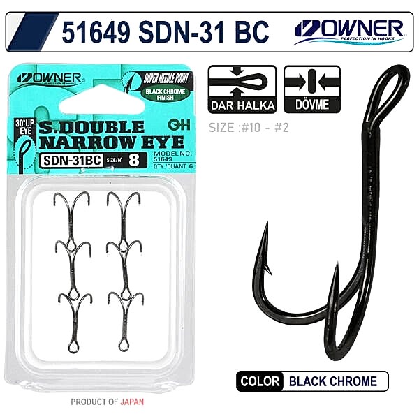 Owner 51649 Sdn-31Black Chrome  İkili İğne