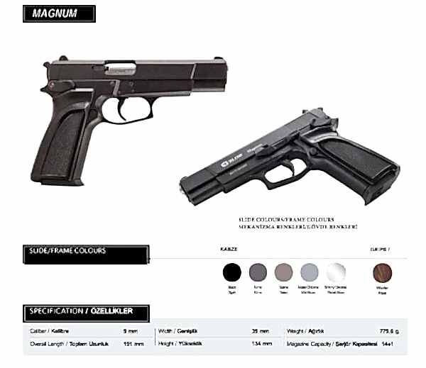 BLOW MAGNUM M.KROM KURUSIKI SES TABANCASI 9MM