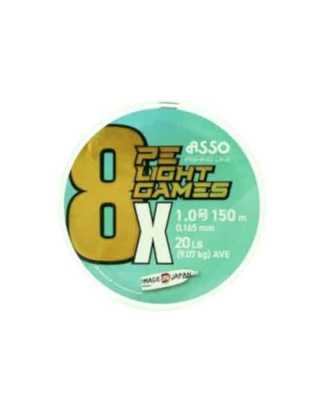 Asso 8X Light Games PE 8 Örgü Spin İp Misina 150mt Fluo Green