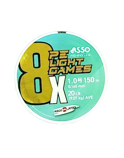 Asso 8X Light Games PE 8 Örgü Spin İp Misina 150mt Moss Green
