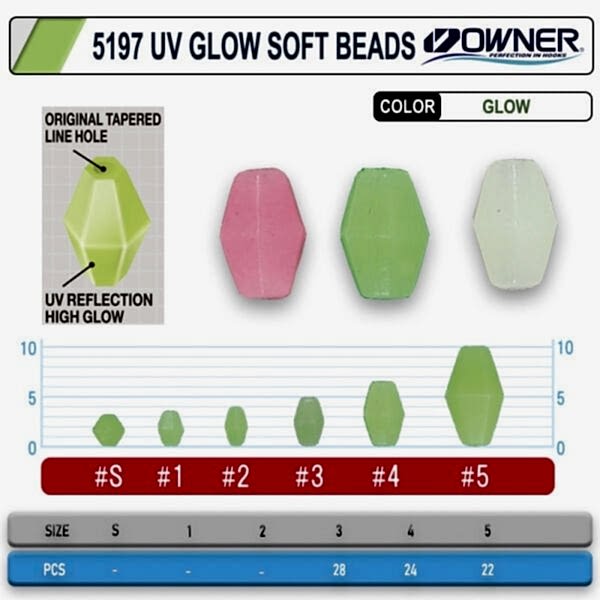 Owner 5197 No S Uv Glow Soft Beads