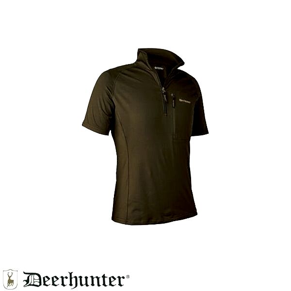 DEERHUNTER Yaka Fermuarlı K.Kollu Yeşil Tişört L