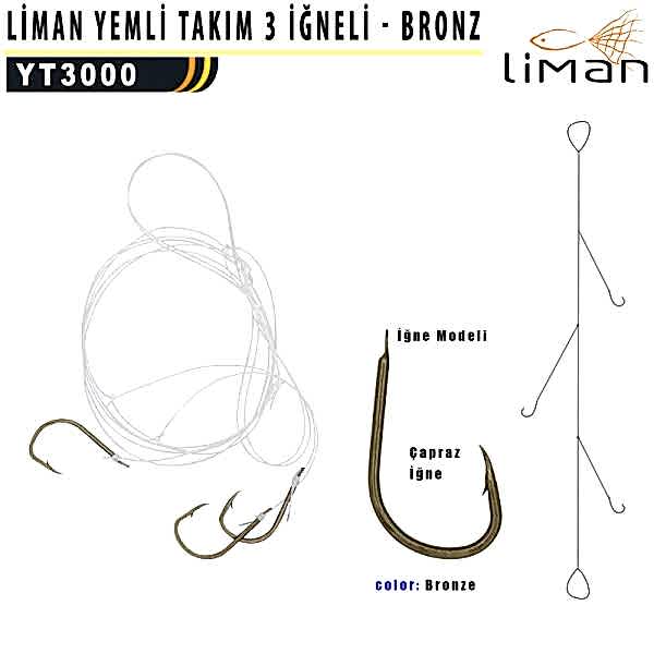 Liman Yemli Takım 3 İğneli - Bronz İğne 100 adetli