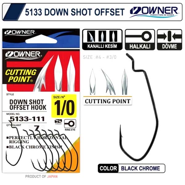 Owner 5133 Down Shot Offset Black Chrome İğne