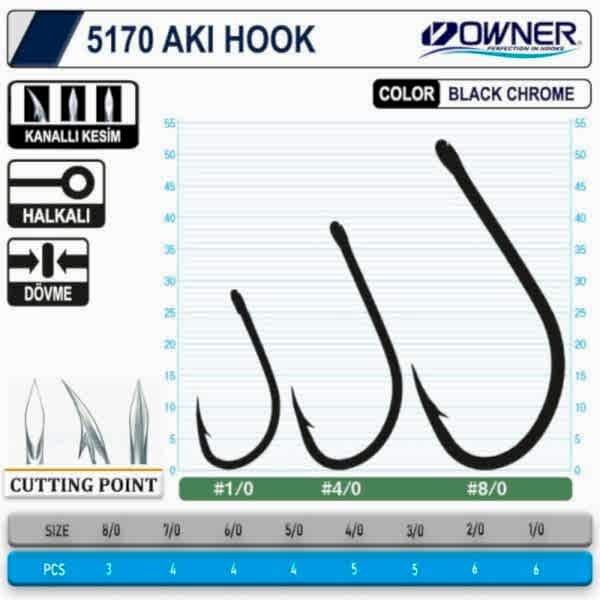 Owner 5170 Aki Hook Black Chrome İğne