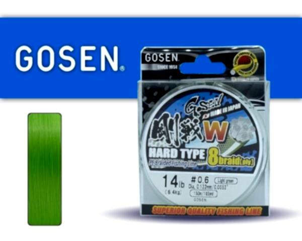 Gosen W8 Hard Type PE 8 Örgü Spin İp Misina 150mt Açık Yeşil PE0.6-0.132MM %100 Japon
