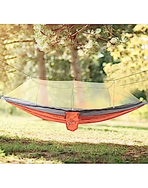 Hamak 7410 Fileli ve Cibinlikli Pro Hamak 190x70cm Turuncu-Gri