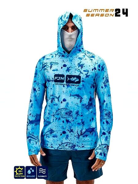 Fujin Pro Angler S24 Buff&Hoodie Blue Fish