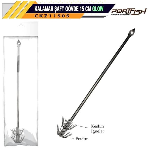 Portfish Kalamar Şaftı Gövde  Glow 15 cm